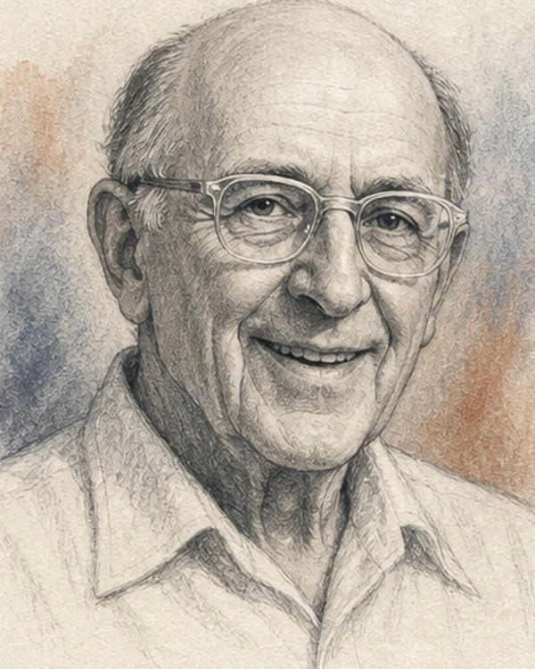 Drawn portrait of Carl Rogers