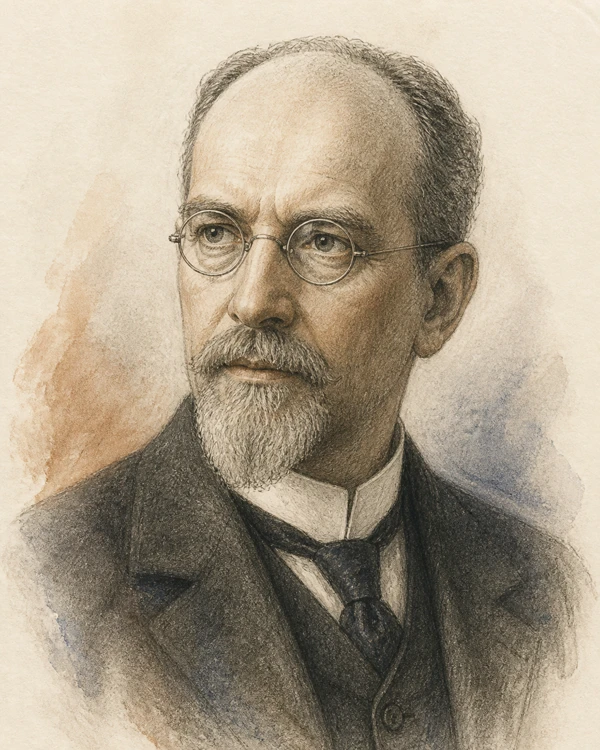 Drawn portrait of Edmund Husserl