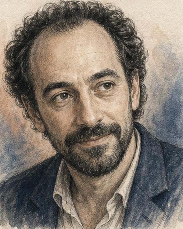 Drawn portrait of Francisco Varela