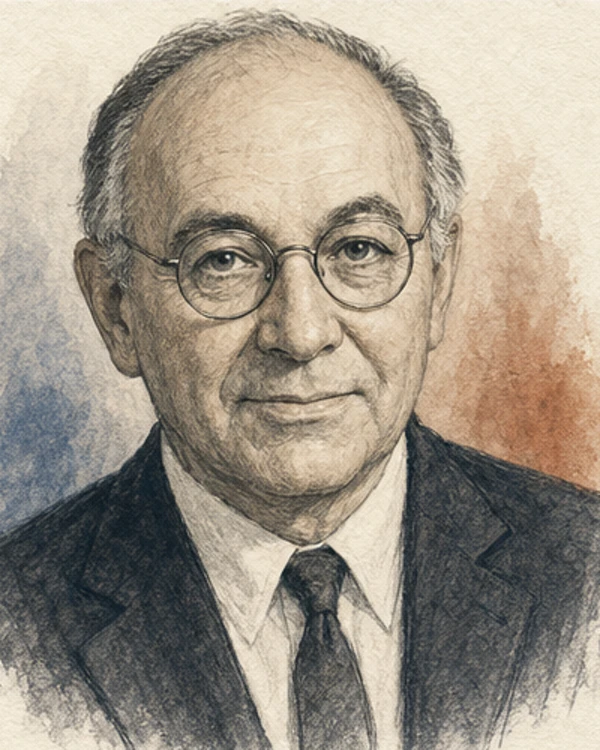 Drawn portrait of Iván Böszörményi-Nagy