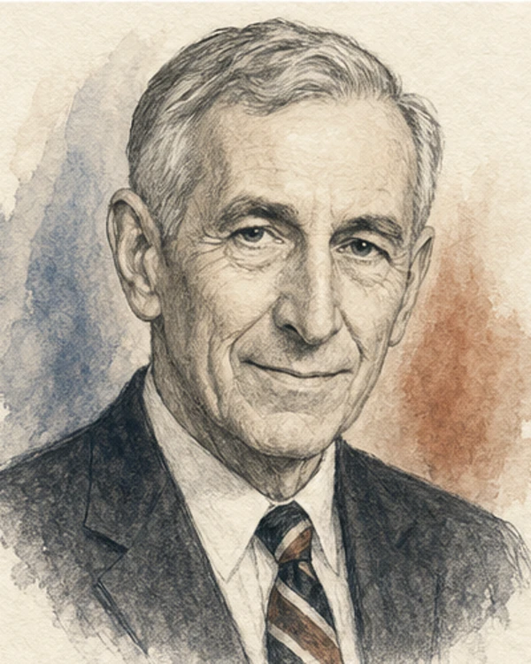Drawn portrait of Murray Bowen