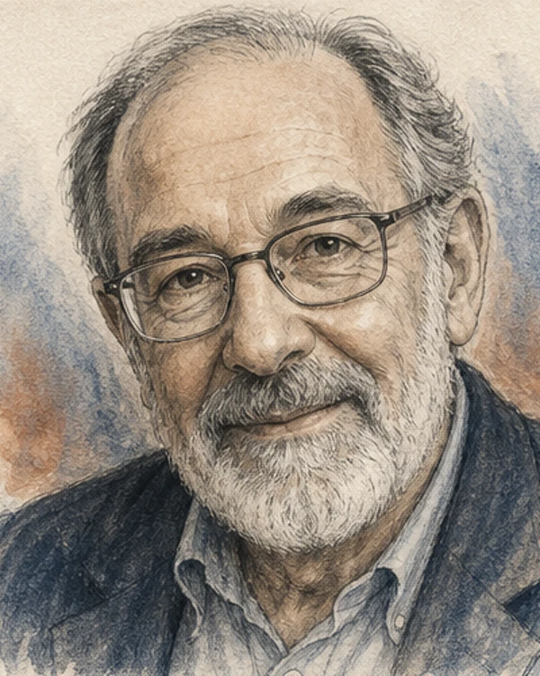 Drawn portrait of Salvador Minuchin
