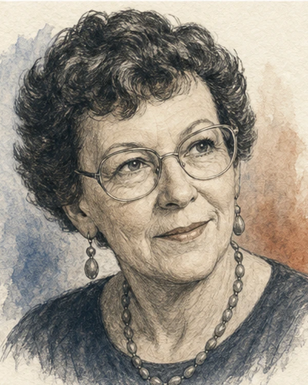 Drawn portrait of Virginia Satir