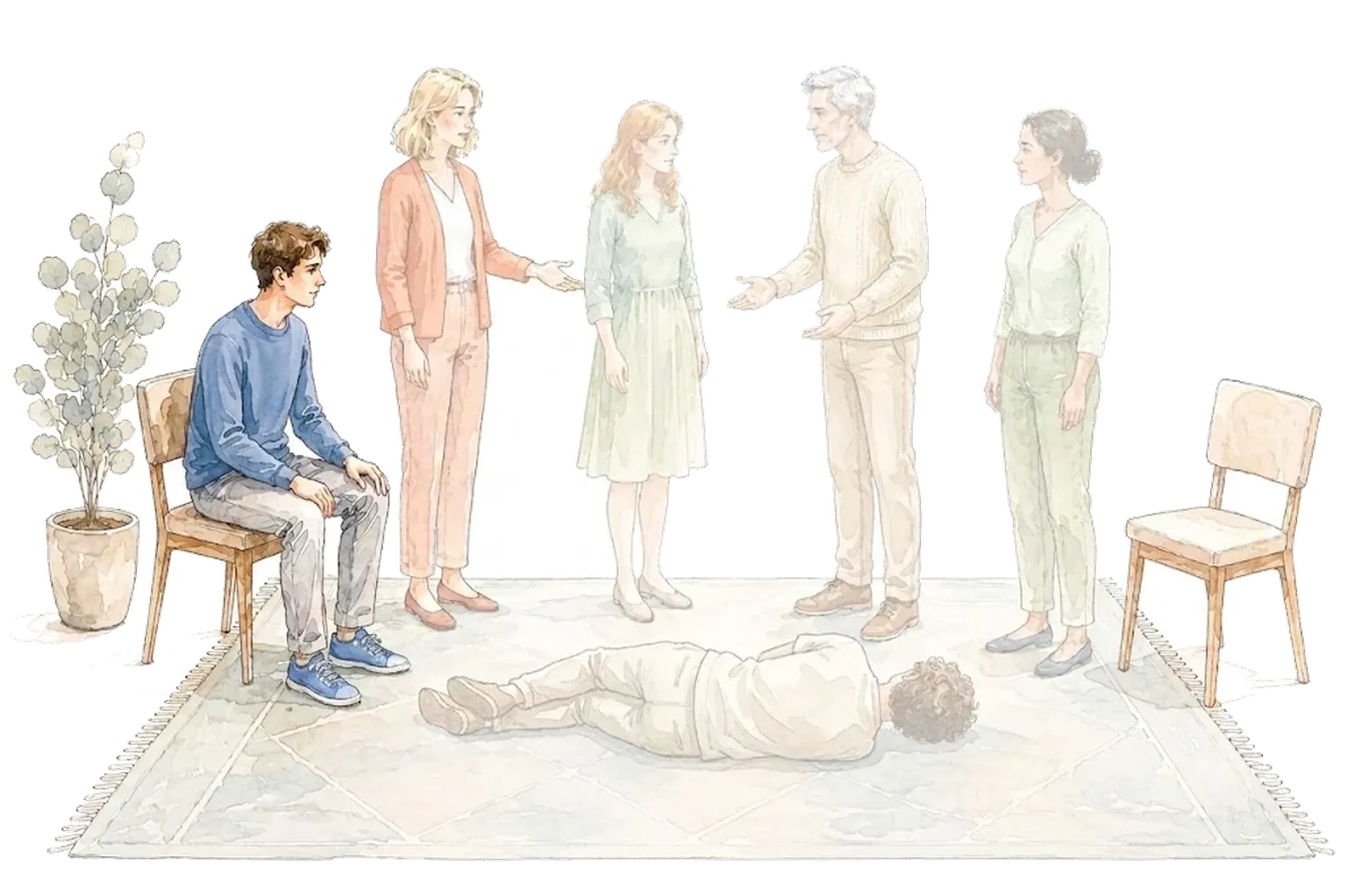 La misma escena, con el cliente destacado
